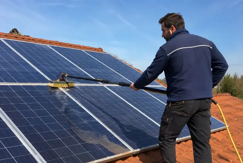 Nettoyage et entretien de panneaux solaires à la Rochénard