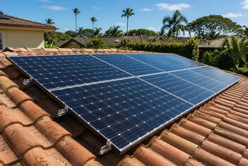 Installation de panneaux solaires à la Rochénard
